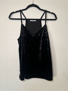 Black Velvet Spaghetti Strap Tank Top